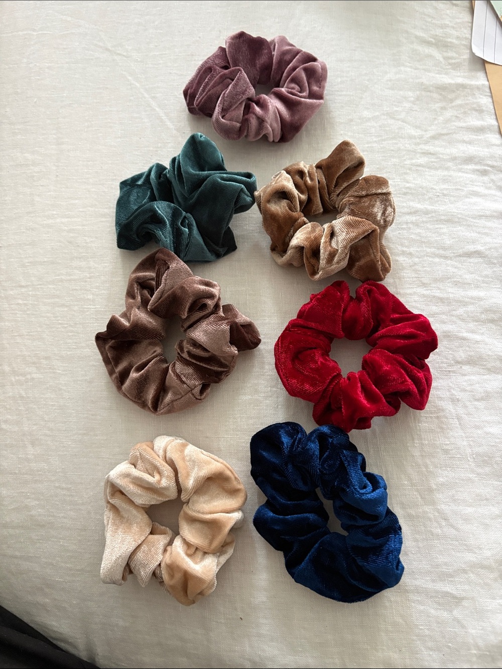 7 brand new Velvet Scrunchies